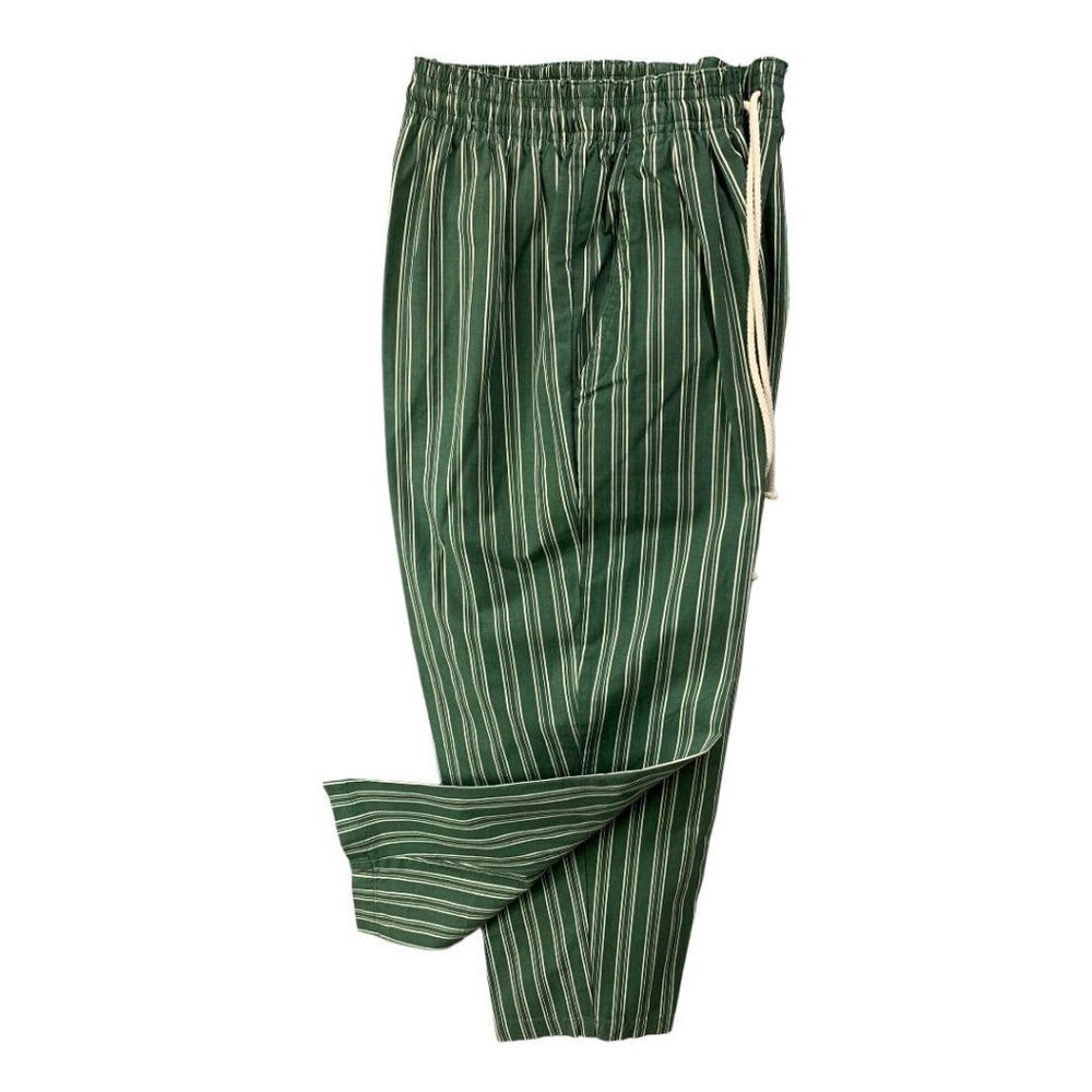 Medium Gap Women's Pull On Green White Stripe Pants Pockets Y2K